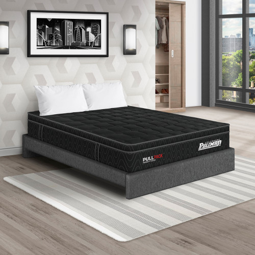 Colchón Pullpack Euro U + Base Cama + Almohada