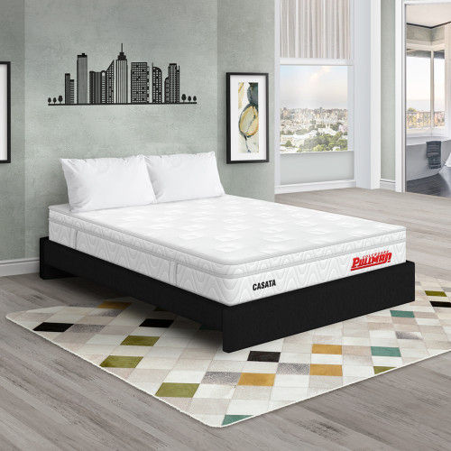 Colchón Casata Euro U + Base Cama + Almohada