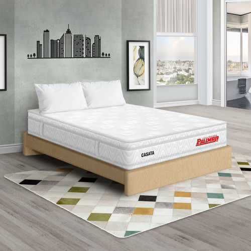 Colchón Casata Euro + Base Cama + Almohada