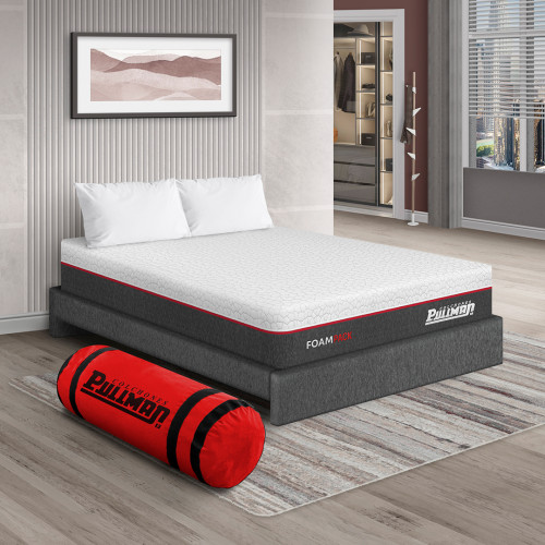 Colchón Foampack + Base Cama + Almohada