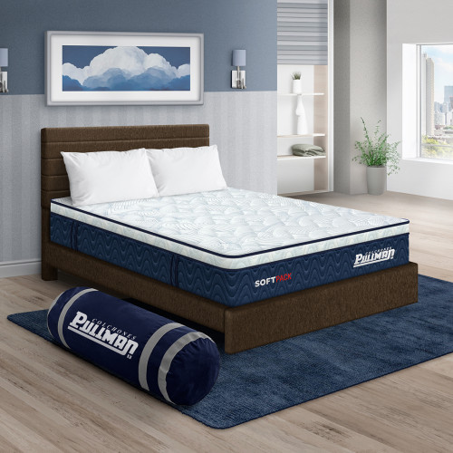 Colchón Softpack + Cama Leo + Almohada