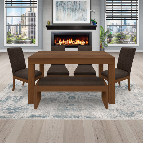 Juego de Comedor 6P (140) Italia Danny 4 Sillas 1 Banca