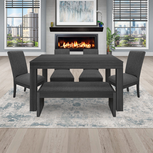 Juego de Comedor 6P (140) Italia Danny 4 Sillas 1 Banca