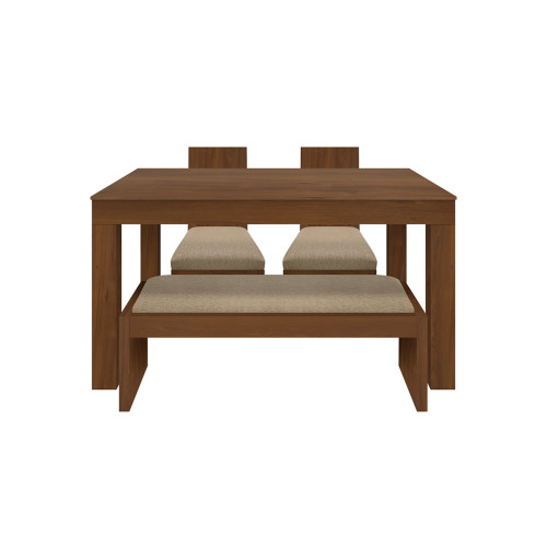 Juego de Comedor 4P (140) Italia Nicky 2 Sillas 1 Banca