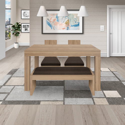 Juego de Comedor 4P (140) Italia Nicky 2 Sillas 1 Banca