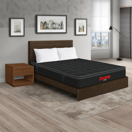 Colchón Orthopack BTU + Cama Leo + Mesa de Noche Top + Almohada