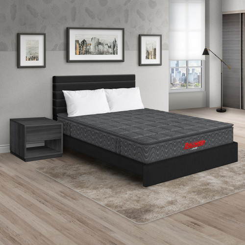 Colchón Orthopack BTU + Cama Leo + Mesa de Noche Top + Almohada