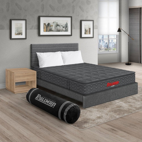 Colchón Orthopack BTU + Cama Leo + Mesa de Noche Top + Almohada