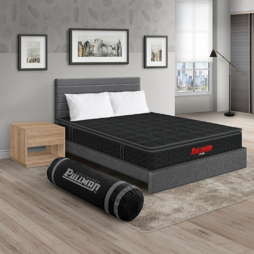 Colchón Orthopack BTU + Cama Leo + Mesa de Noche Top + Almohada