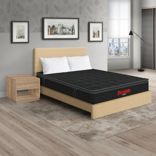 Colchón Orthopack BTU + Cama Leo + Mesa de Noche Top + Almohada