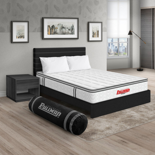 Colchón Orthopack BTU + Cama Leo + Mesa de Noche Top + Almohada