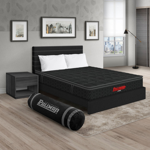 Colchón Orthopack BTU + Cama Leo + Mesa de Noche Top + Almohada