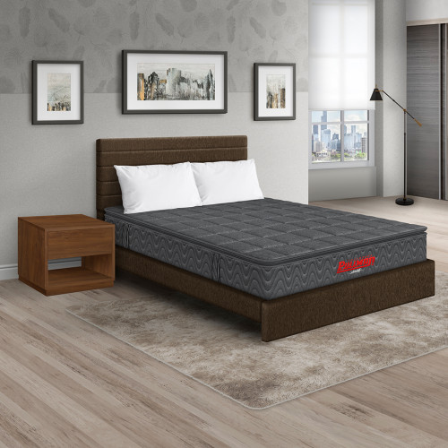 Colchón Orthopack BTU + Cama Leo + Mesa de Noche Top + Almohada