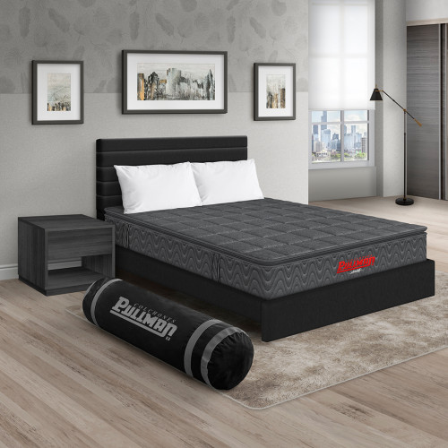 Colchón Orthopack BTU + Cama Leo + Mesa de Noche Top + Almohada