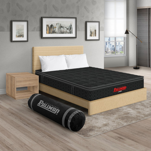 Colchón Orthopack BTU + Cama Leo + Mesa de Noche Top + Almohada