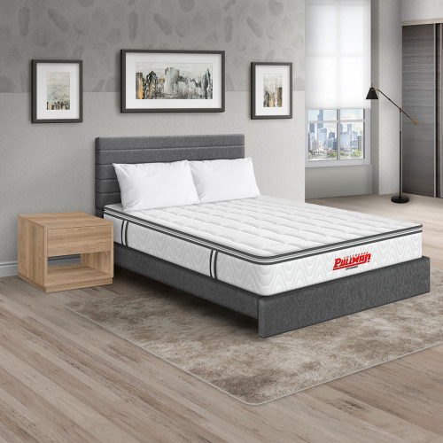 Colchón Orthopack BTU + Cama Leo + Mesa de Noche Top + Almohada