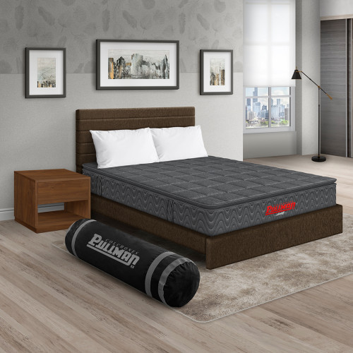 Colchón Orthopack BTU + Cama Leo + Mesa de Noche Top + Almohada