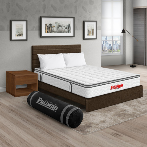 Colchón Orthopack BTU + Cama Leo + Mesa de Noche Top + Almohada