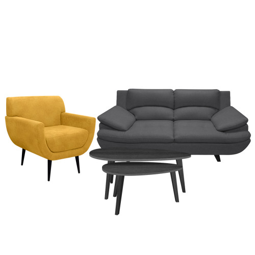 Combo Sofá Cindy + Poltrona Niza + Mesa de Centro Julie