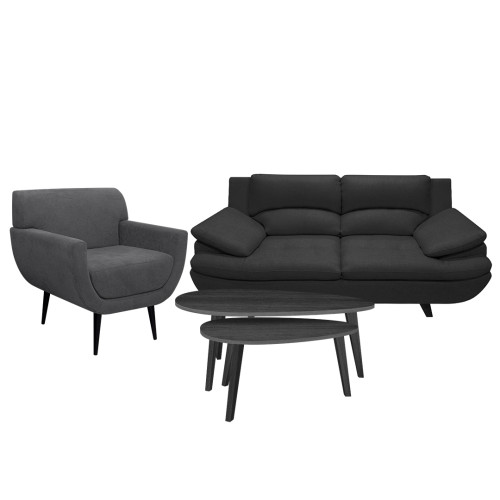 Combo Sofá Cindy + Poltrona Niza + Mesa de Centro Julie