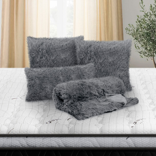 Combo Cobija Fluffy + 2 Cojines Fluffy 55x55 + Cojín Fluffy 30x60