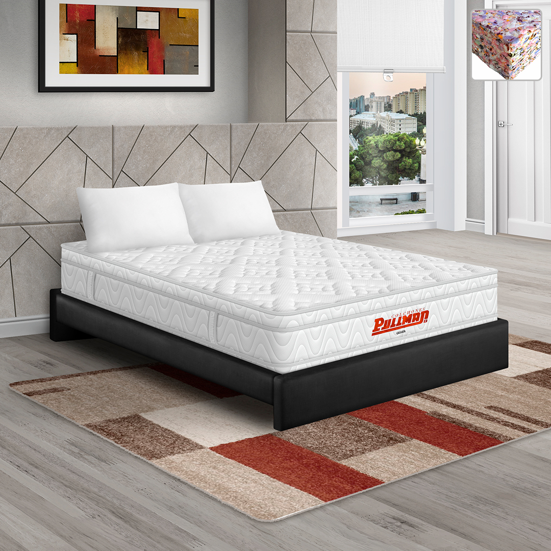 Combo Casata Euro + Base Cama + Lencería Colchones Pullman